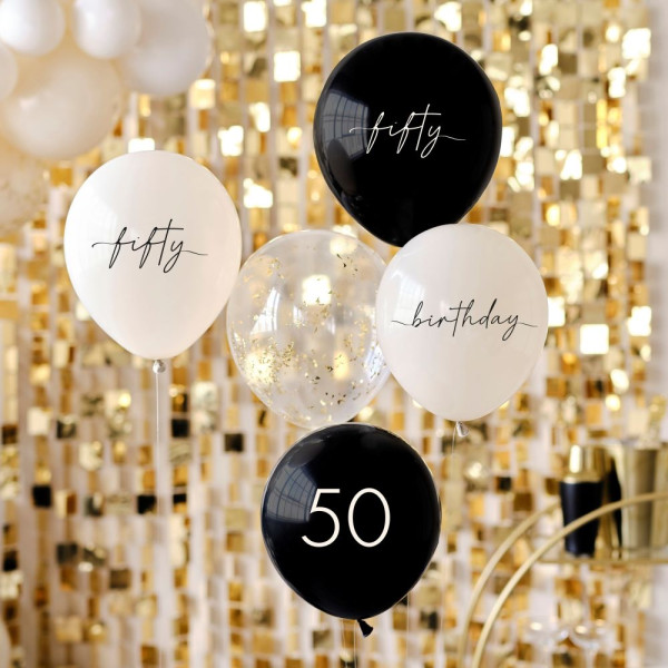 5 elegante 50 års fødselsdagsballoner