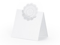 Preview: 10 place cards with rosette ornament 6.3 x 6 cm