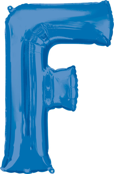 Folieballong bokstaven F blå XL 81cm
