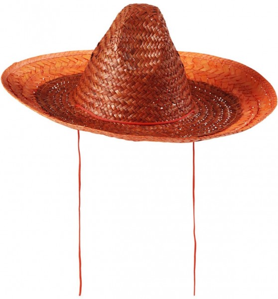 Słomkowy kapelusz Sombrero pomarańczowy 48 cm