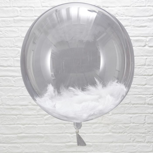 3 Märchenhochzeit Feder Luftballons 45cm 2