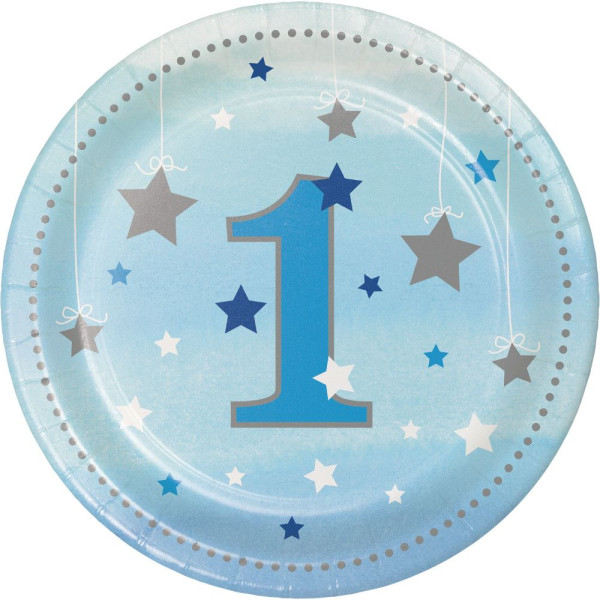 8 Twinkle First Baby Boy paper plates 18cm
