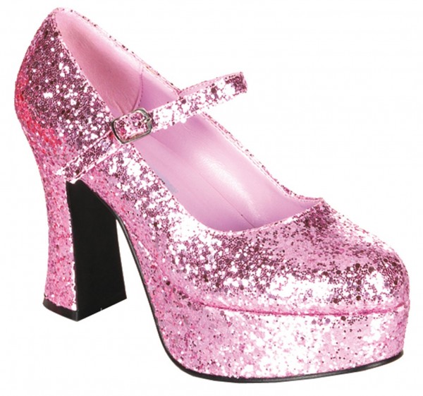 Zapatos de salón rosas brillantes