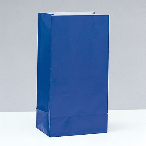 12 sacs cadeaux papier Valentina bleu royal