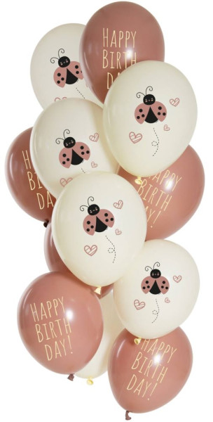 12 lieveheersbeestje-verjaardagsballonnen van 33 cm