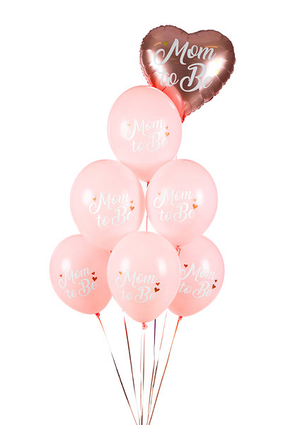 6 Rosa Mom to be Luftballons 30cm 2