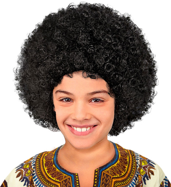 Peruka afro dziecięca w kolorze czarnym