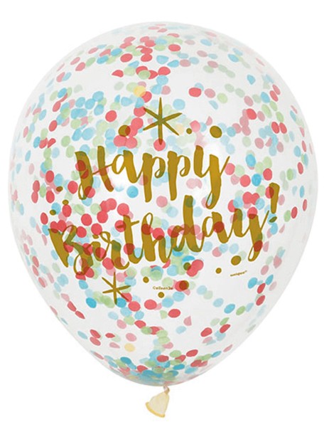 6 Happy Birthday Konfetti-Ballons 30cm 2