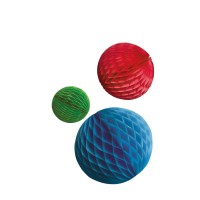 3 Shiny Rainbow Honeycomb Balls