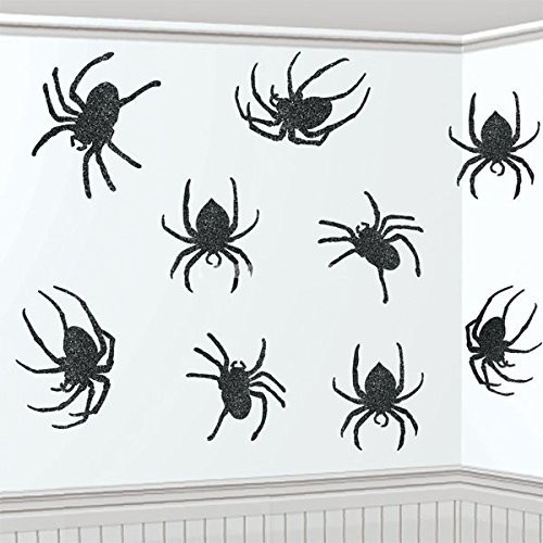 9 Halloweenowych pająków z brokatem 2