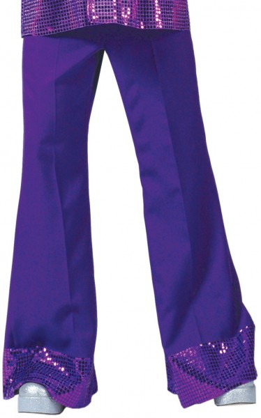 Męskie spodnie dzwonkowe w kolorze fioletowym disco