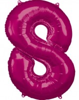 Pinker Zahl 8 Folienballon 86cm