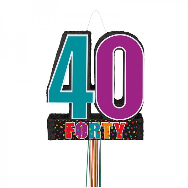 Feliz 40 cumpleaños piñata saludos