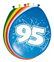 8 Bunte Zahlenluftballons 95. Geburtstag