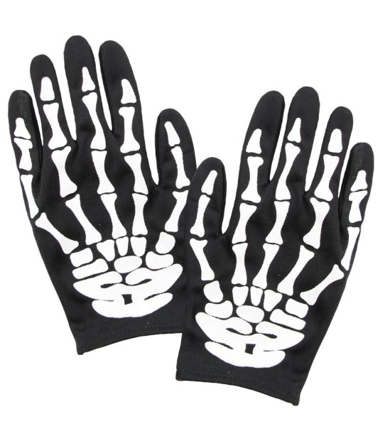 Rękawiczki z horroru na Halloween - szkielet ponurego żniwiarza
