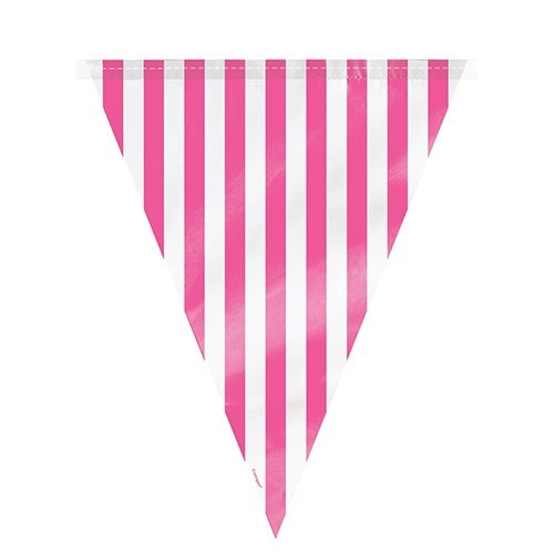 Happy Stripes Party Wimpelkette Pink Gestreift 365cm