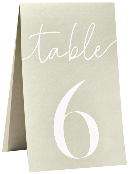 Green-Sage Table Cards 1-XX
