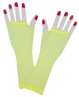 Siateczkowe rękawiczki w kolorze neonowożółtym
