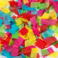 Oversigt: Party popper af farverigt konfetti regn