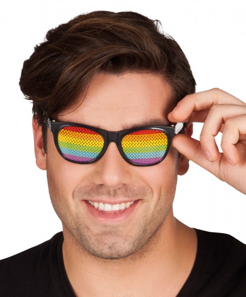 Kolorowe tęczowe okulary retro