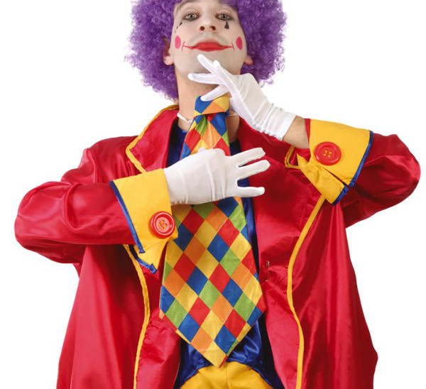 Cravate clowns XXL à carreaux 55cm