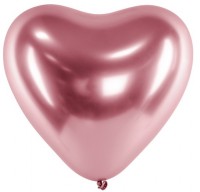50 ballons coeur love or rose 27cm