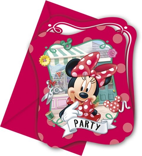 8 Minnie Sweet invitation cards