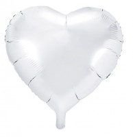 Ballon aluminium Herzilein blanc 45cm