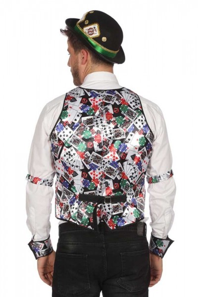 Playing cards casino vest for men 3
