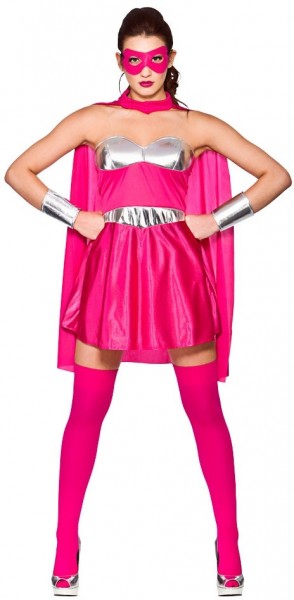Roze superheld prinses dames kostuum