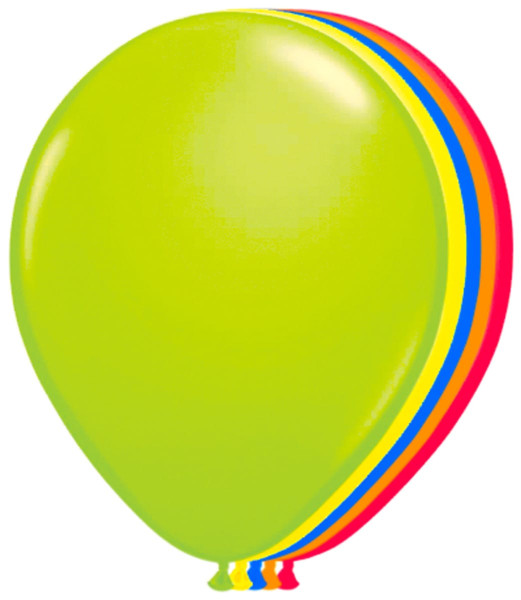8 neon colored latex balloons 25cm