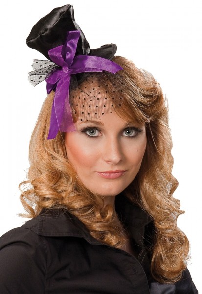 Gothic mini hat with bow & veil