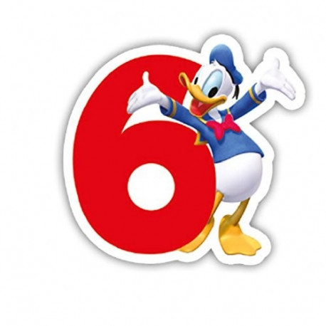 Vela de cumpleaños número 6 del pato Donald