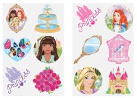 Prinzessin Tattoos für Kinder, 6 Stück pro Bogen