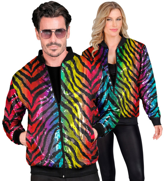 Rainbow party sequin bomber jacket unisex