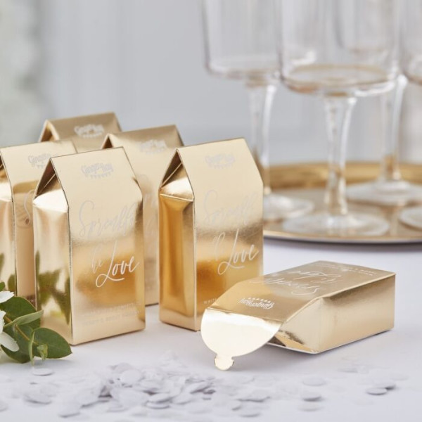 Boîte de confettis dorée pour mariages 7g