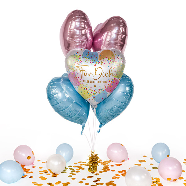 Heliumballon in der Box Für Dich Konfetti