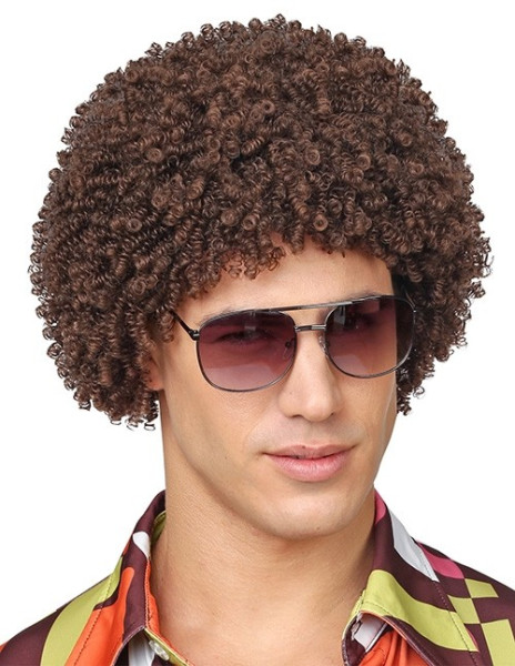 Brown Afro wig Robby