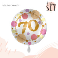 Vorschau: Shiny Dots 70 Ballonbouquet-Set mit Heliumbehälter