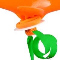 10 green balloon caps with ribbon