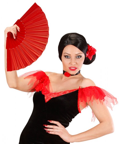 Roter Flamenco Fächer 23cm