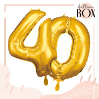 Vorschau: 10 Heliumballons in der Box Golden 40