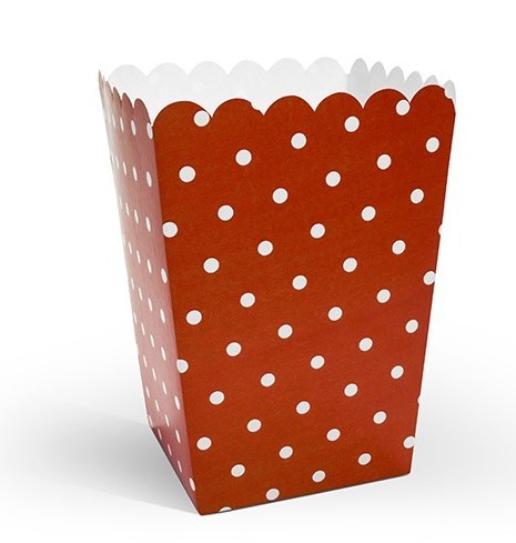 6 popcorn dekorationsbokse i blandet design 12,5 cm 2