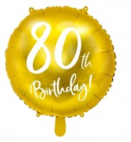 Glossy 80th Birthday Folienballon 45cm