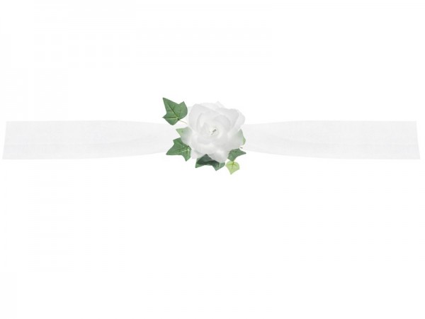 Tyl krans hvide roser 170cm