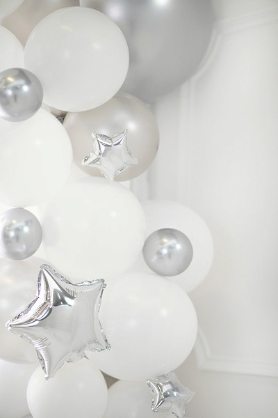 25 folieballoner stjernehimmel sølv