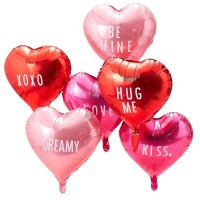 Vista previa: 6 globos de mensaje de San Valentín DIY 45cm