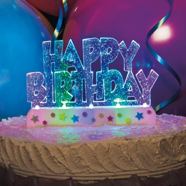 Clignotant joyeux anniversaire LED décoration de gâteau lampes de poche 2