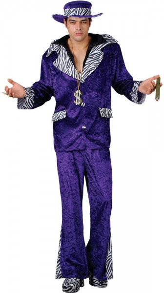 Costume de fête Pimp violet pour homme