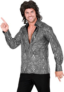 Holograficzna męska koszula disco z lat 70
